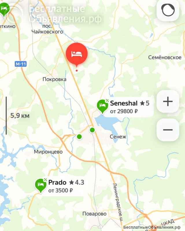 Земельный массив 6,2 га с/х, с перспективой перевода под ИЖС