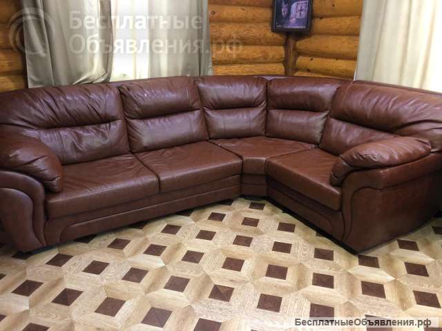 Диван кожаный угловой выкатной Бристоль