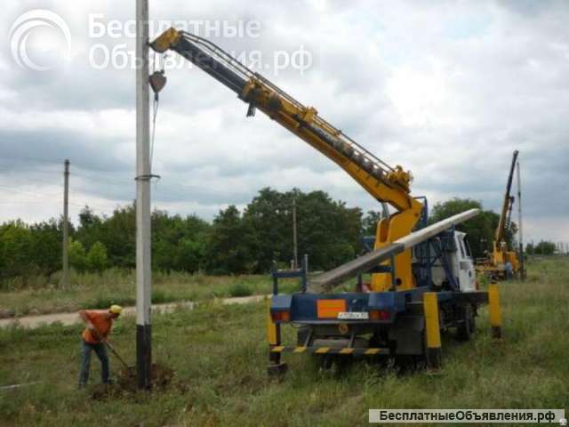 Электромонтаж, Установка деревянных опор ЛЭП Красноярск