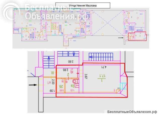 25м2 рядом с м. Савеловская. 24х7. 1й этаж