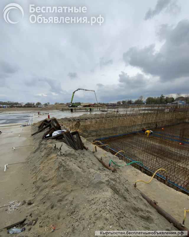 Строительство многоэтажного здания, бетонные работы, каменные работы