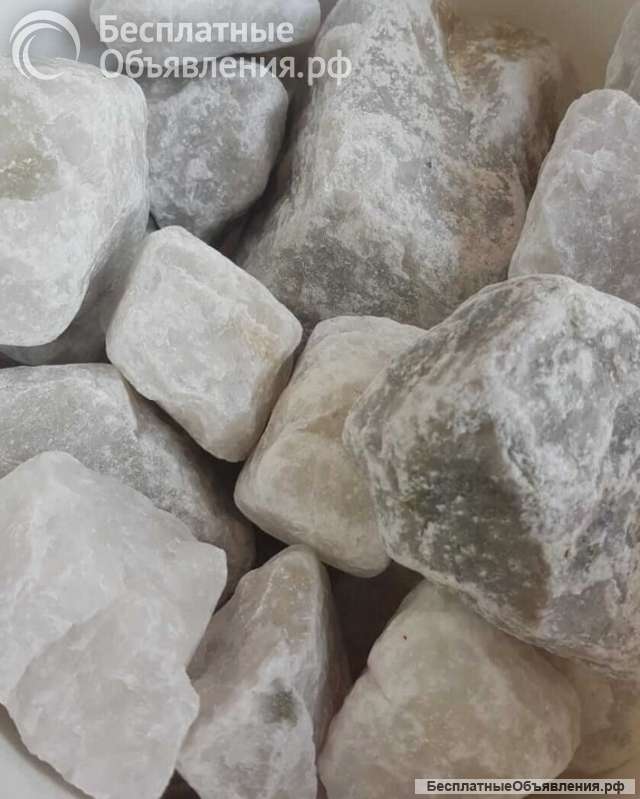 Камни для бани Кварц белый галтов. Горячий лед, 20 кг