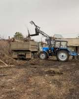 Вспашка земли плугом и почвофрезой МТЗ 82.1