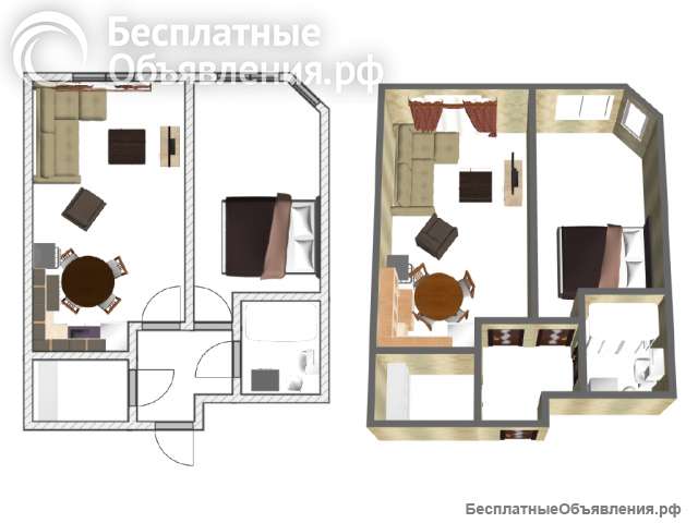 Квартира в ЖК Городской квартал BIG TIME, 45.6 кв.м.