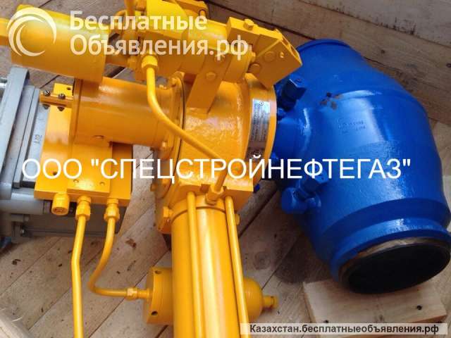 Кран шаровой с пневмогидроприводом с концами под приварку надземный Ду150 Ру80 с блоком управления