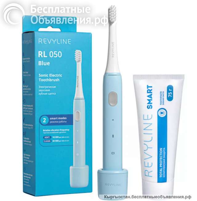 Набор звуковая щетка Revyline RL050 Blue с пастой Смарт