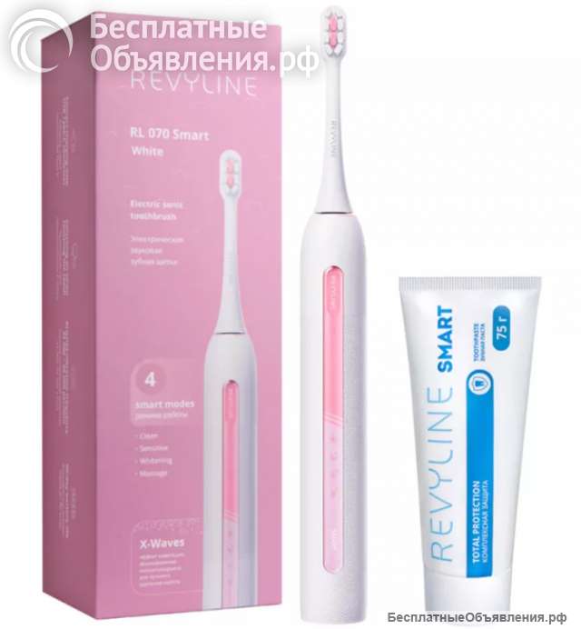 Набор звуковая щетка Revyline RL070 White и паста для зубов Smart