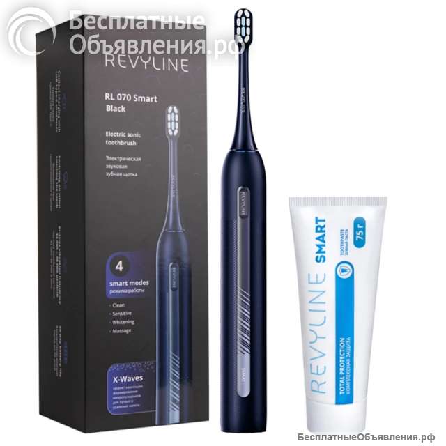 Набор электрическая щетка Revyline RL070 Black и паста Смарт