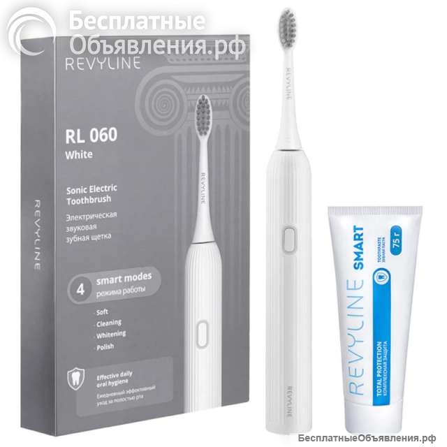 Набор звуковая щетка Revyline RL060 White и паста Smart
