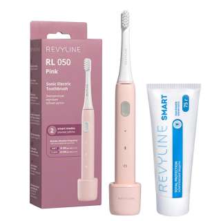 Набор электрическая щетка Revyline RL050 Pink и паста для зубов Смарт