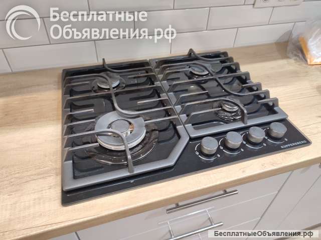 Газовая варочная панель Kuppersberg FG 63 B Панель конфорок: газ на стекле Всего конфорок: 4 шт. б/у