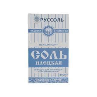 Соль пищевая, высшего сорта, фасованная в картонную пачку по 1 кг