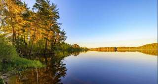 Учаcтoк 47 сотoк на первой берeговoй линии реки Ёлнать