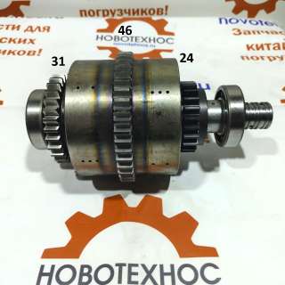 Вал АКПП ZY300, ZY280, ZL-15 передняя скорость с количеством зубьев 24/46/31 в сборе с фрикционными