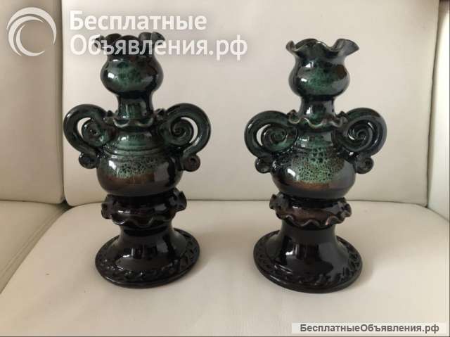 2 керамических подсвечника