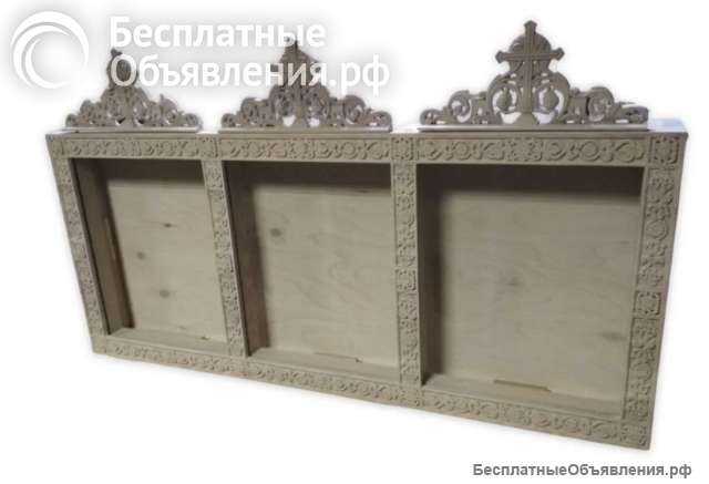 Киот на 3 иконы без стекла