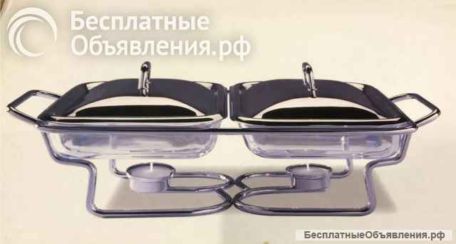 Набор сервировочных блюд с крышками из нержвеющей