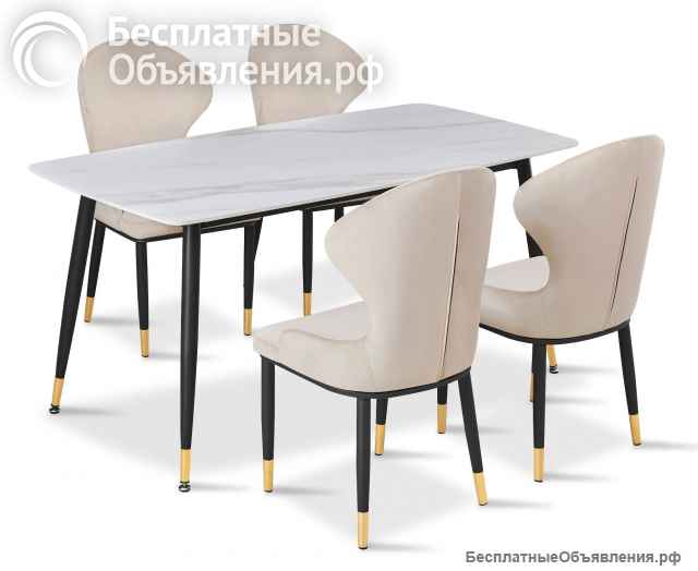 Стол обеденный Рио (DT-2849.2) - белый мрамор