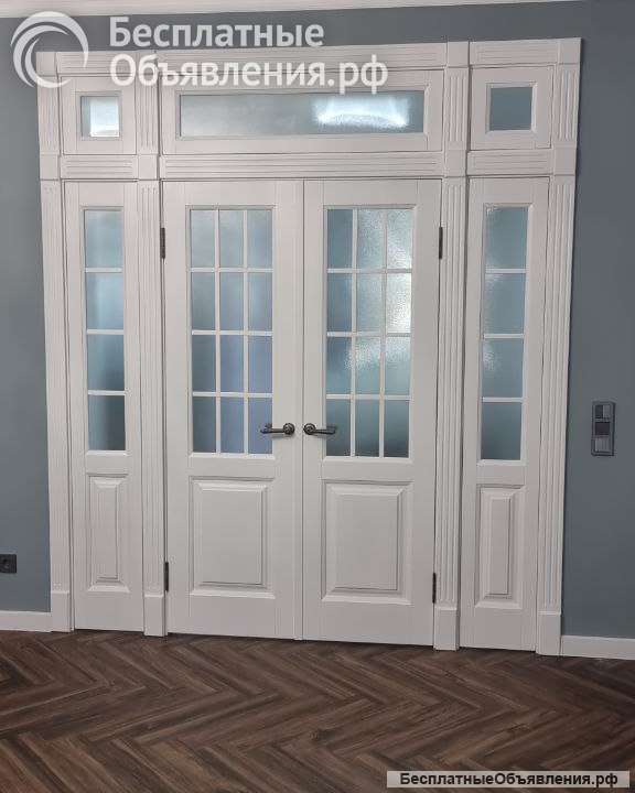 Белые двери из массива дерева индивидуально под заказ