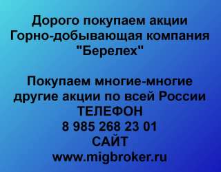 Покупаем акции «ГДК Берелех» и любые другие акции по всей России