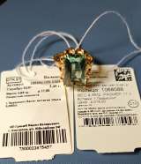 Комплект украшений из серебра в позолоте с Празиолитом