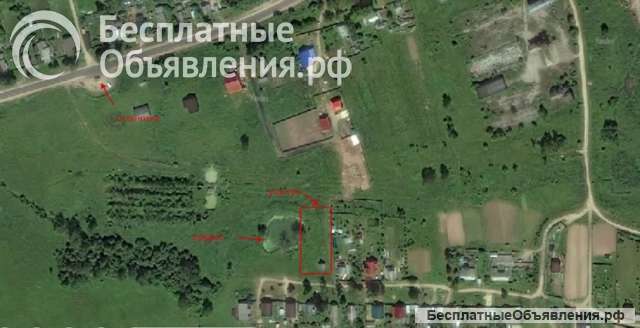 Учаcток 25 соток ЛПХ, на берегу пруда, 3 км от г. Александров