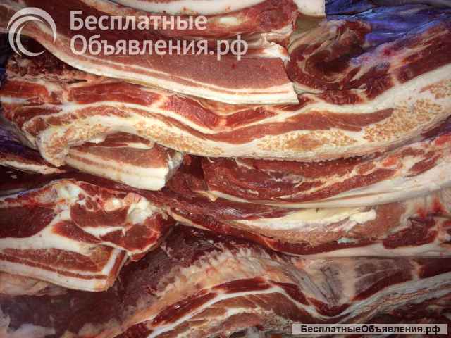 Грудинка свиная на кости. Свиная разделка.