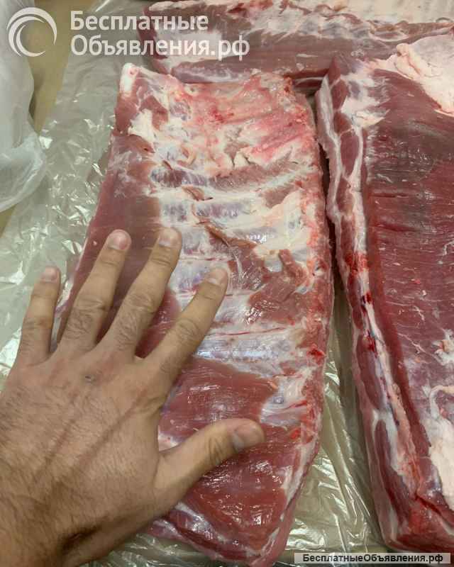 Грудинка свиная на кости. Свиная разделка.