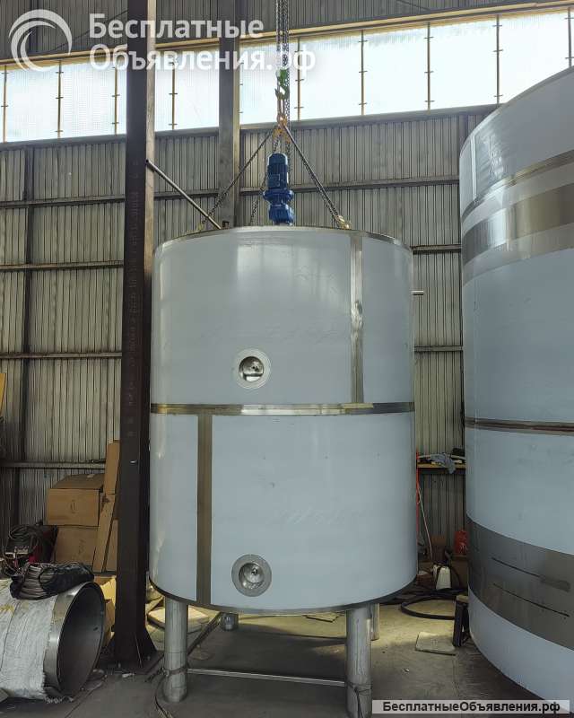 Нержавеющая обогреваемая емкость с мешалкой 5м3