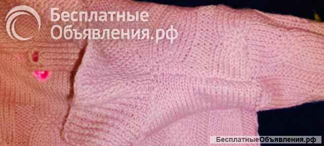 Вязаный комбинезон для девочки 7-12 мес. 100% овечья шерсть