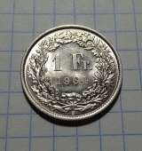 Монета 1 франк 1964 год