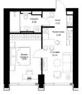 Квартира в ЖК MOD, 41 кв.м, отделка white box