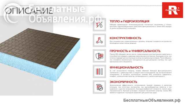 Панель RPG Basic Ruspanel RP XPS на основе экструдированного пенополистирола