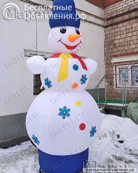 Надувные новогодние фигуры - Дед мороз, Снегурочка, Снеговик