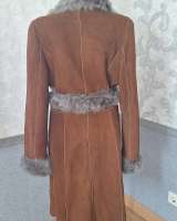 Дубленка женская с поясом 42
