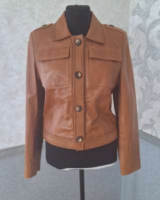 Куртка женская, кожаная, демисезонная