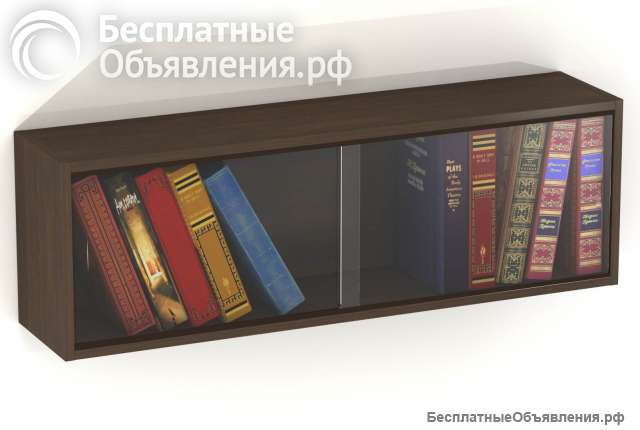 Простая книжная полка со стёклами в отличном состоянии