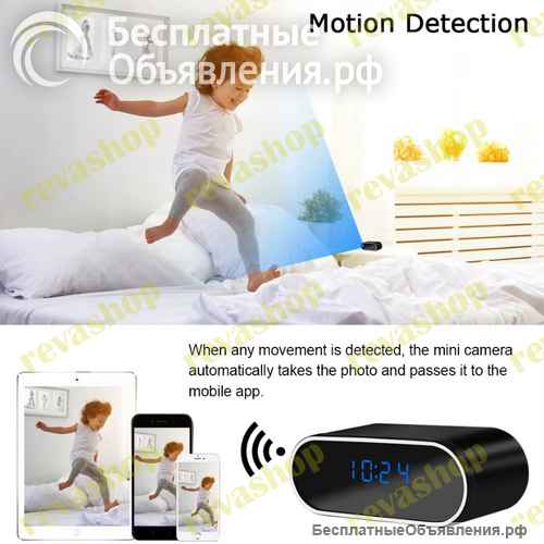 Беспроводная мини-камера видеонаблюдения Full HD 1080P Встроенной видеокамерой, поддержкой Wifi и с
