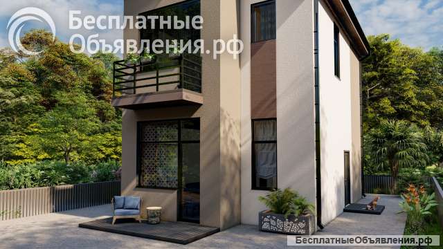 Новый коттедж в Сочи (Дагомыс) на 4 сотках в стиле хайтек