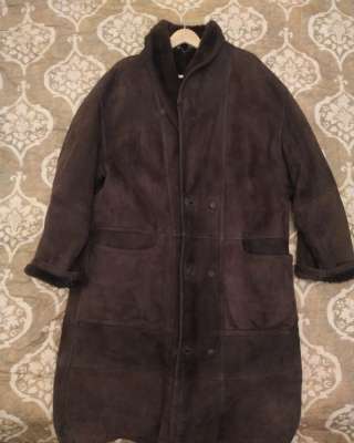 Дубленка мужская длинная коричневая новая