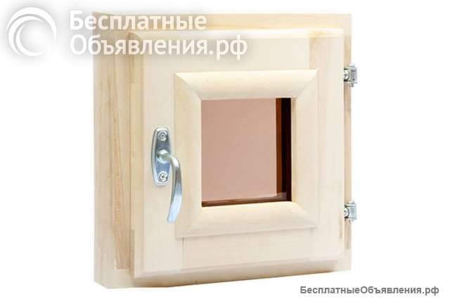 Форточка 300х300 мм для бани двойное тонированное стекло 4 мм