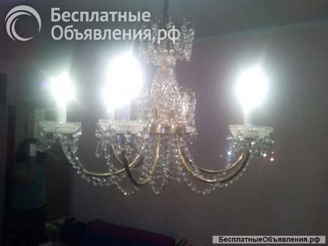 Хрустальная люстра черсое бу в хорошое состояние