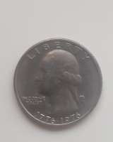 Монета США 25 центов (квотер, 1/4 доллара) 1976 г