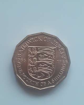 Монета Джерси 1/4 шиллинга (shilling) 1966 г