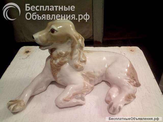 Статуэтка "Спаниель". Фарфор, СССР.
