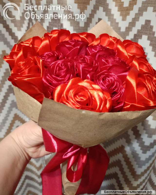 Букеты из атласных лент