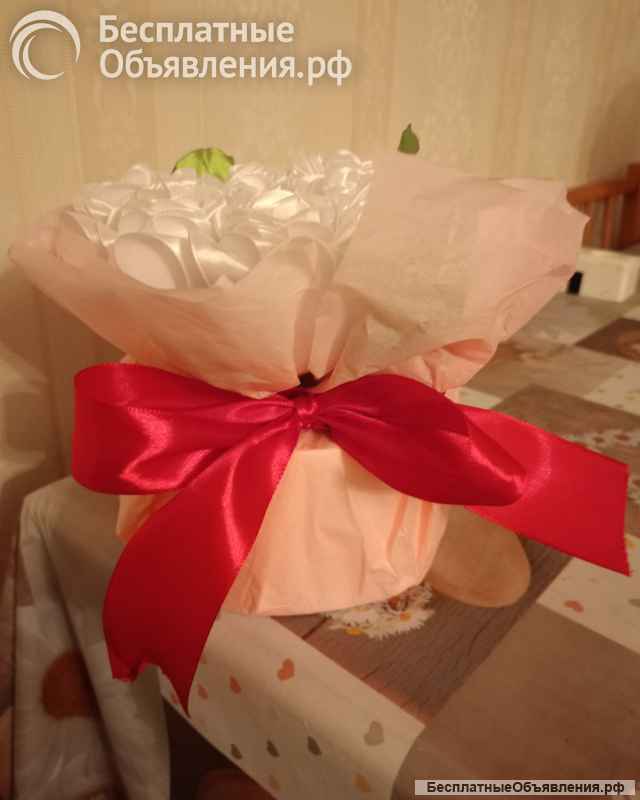 Букеты из атласных лент