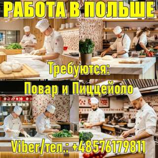 Работа в Польше. Пиццайоло и Повар, мужчины и женщины.