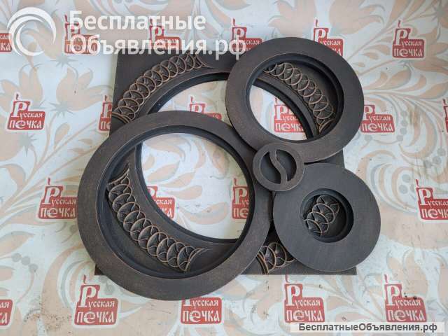 Плита под казан 520х520 с рисунком