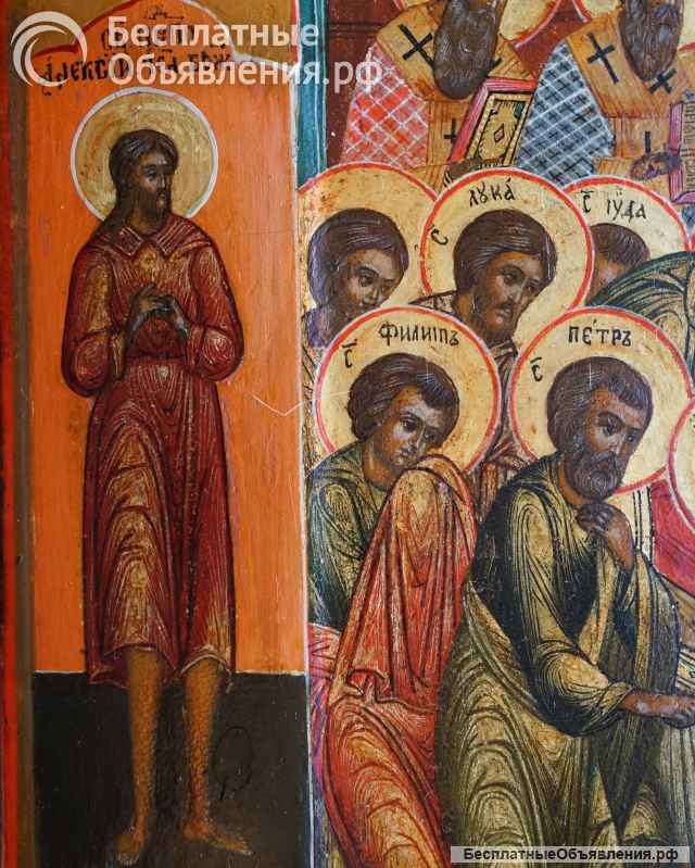 Старинный образ «Успение Пресвятой Богородицы» школьного письма. Ярославль, XIX век.